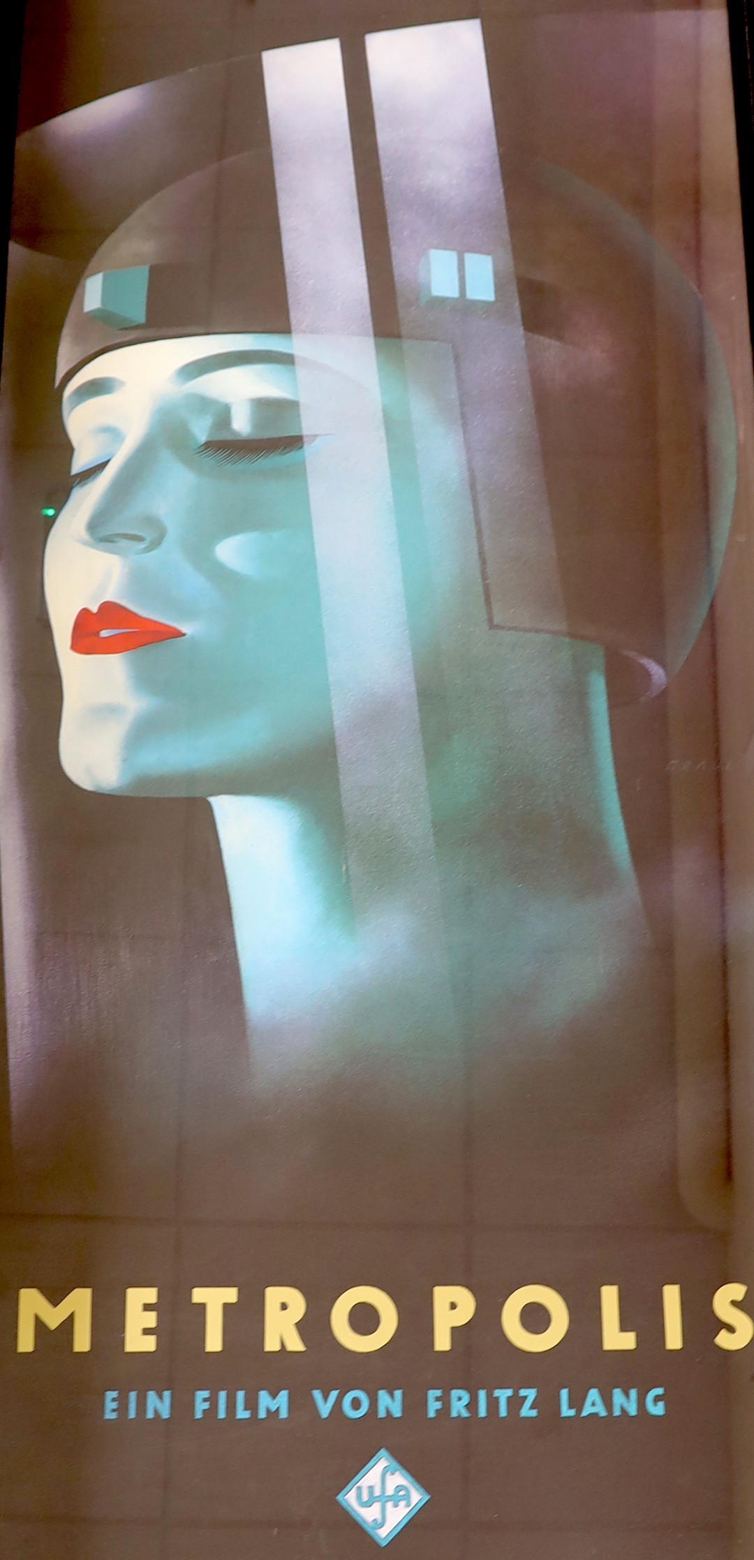 After Werner Graul, colour print, Fil, poster for Metropolis, 179 x 82cm